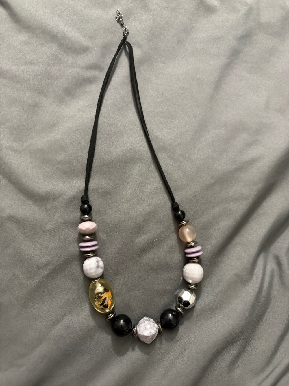 Kids Beaded Necklace in Black and Lavender - Classic Kids Accessories